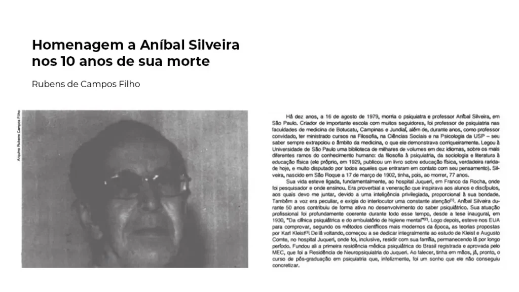 Homenagem a Aníbal Silveira nos 10 anos de sua morte — por Rubens de Campos Filho.