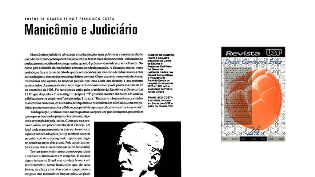 Artigo para a Revista USP — Manicômio e Judiciário.