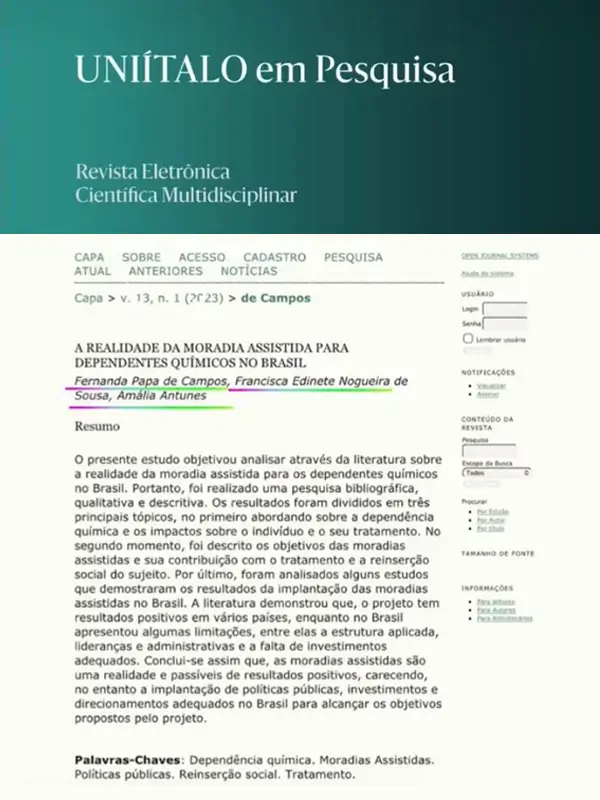 UNIÍTALO em Pesquisa — A realidade da moradia assistida para dependentes químicos no Brasil